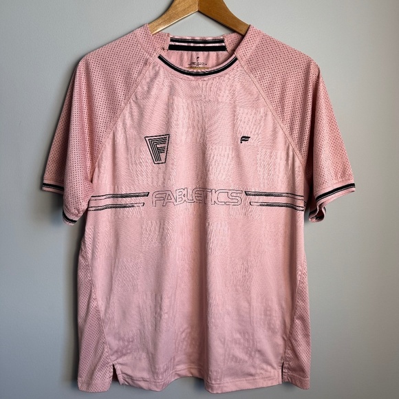 Fabletics The REC MESH Tee Men's Athletic T-Shirt Pink Slate Size Medium Casual - Picture 1 of 10